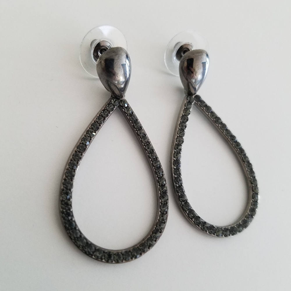 Hematite color post earrings